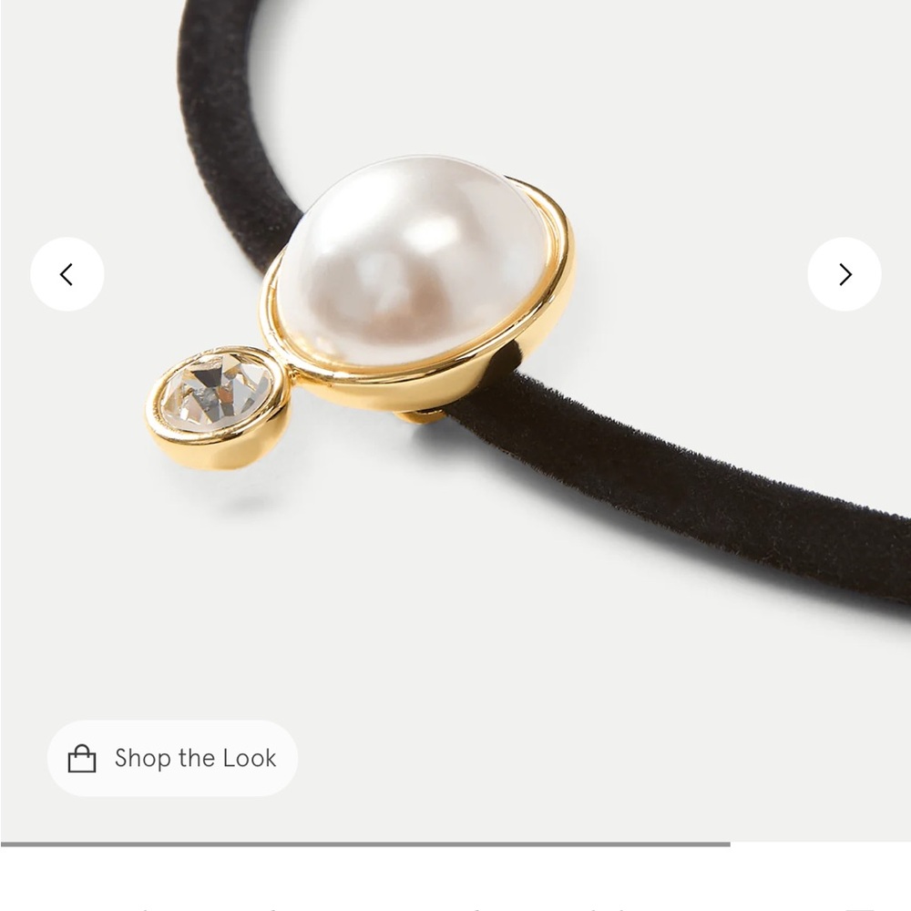 Pearl and Crystal Pendant Black Cord Necklace - Picture 4 of 4